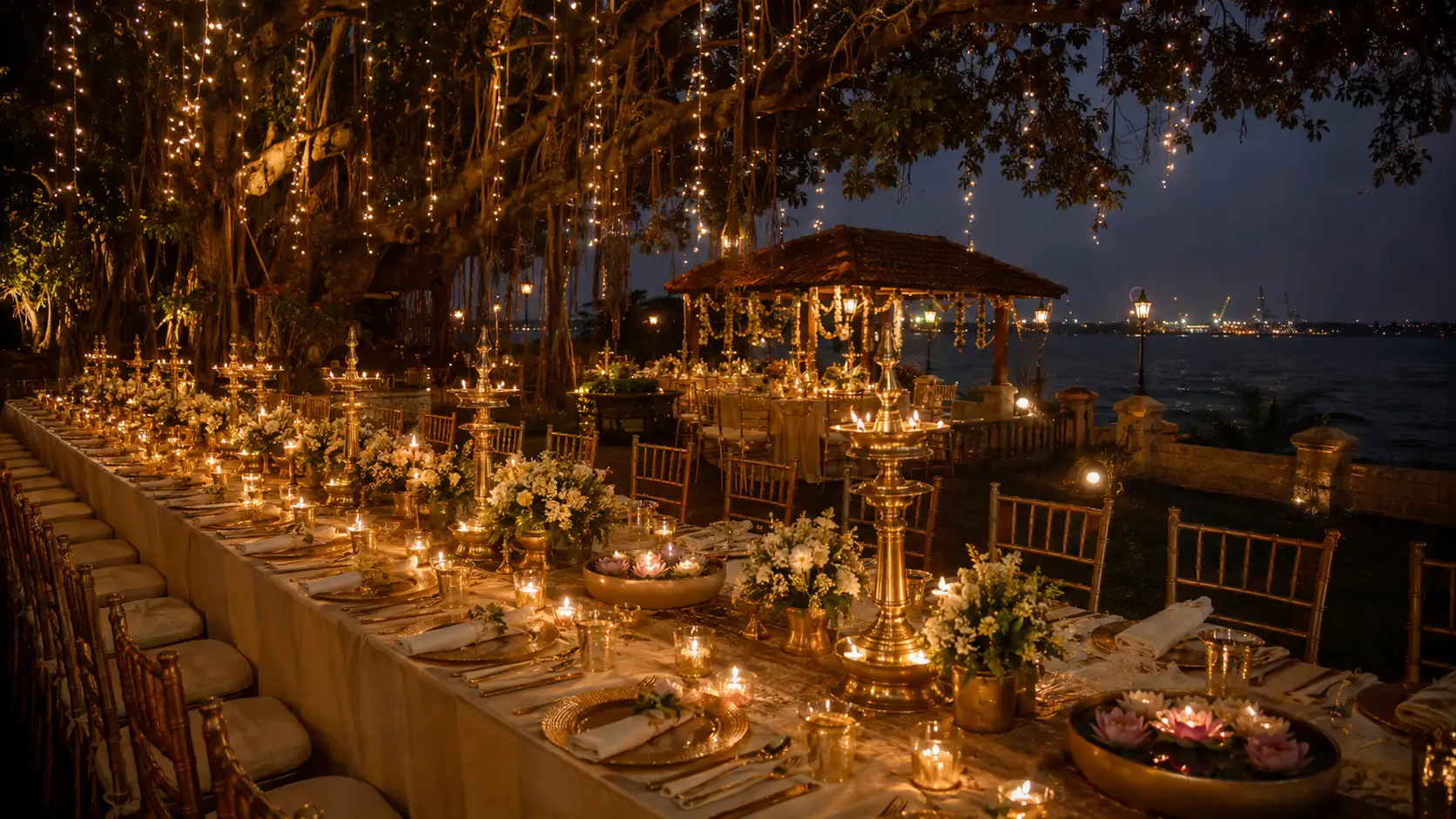 Evening Banquet under Nilavilakku Glow